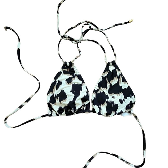La Blanca Other - La Blanca Halter Triangle Bikini Top Black and White Animal Print Size 12